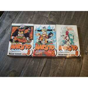 Naruto Shonen Jump Manga Anime Graphic Novel Masashi Kishimoto Volumes 3, 5, 6